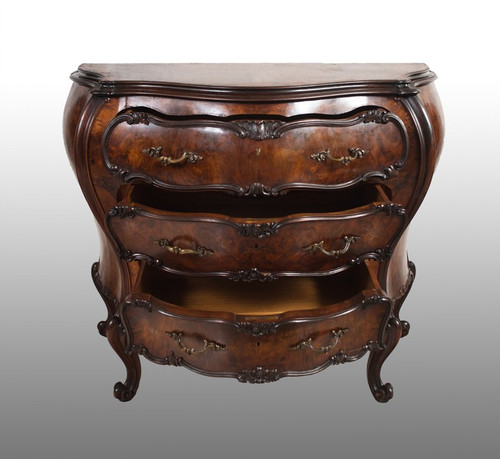 Commode Ancienne De Style Louis XV époque Vénétie 20ème Siècle.