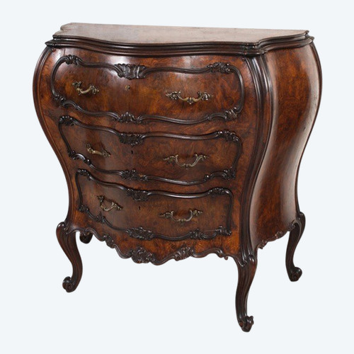 Commode Ancienne De Style Louis XV époque Vénétie 20ème Siècle.