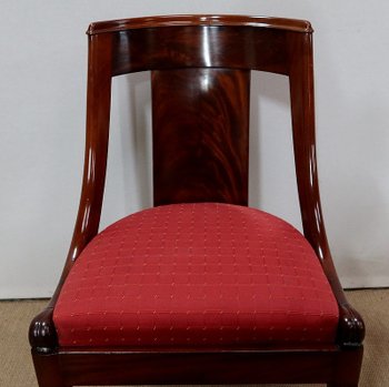  Suite of four Mahogany Gondola Chairs, Restoration period - 1st part of the 19th century