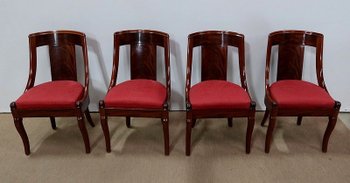  Suite of four Mahogany Gondola Chairs, Restoration period - 1st part of the 19th century