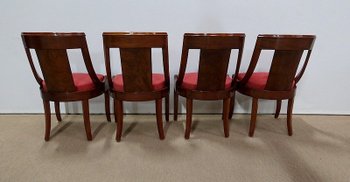  Suite of four Mahogany Gondola Chairs, Restoration period - 1st part of the 19th century