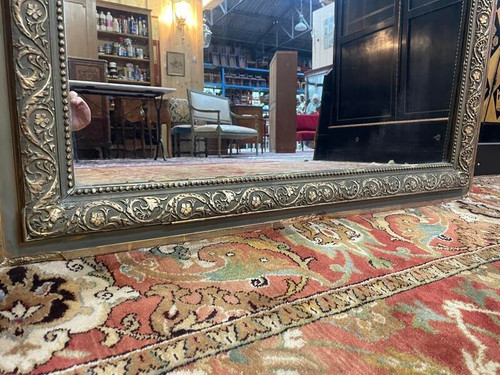 Napoleon III painted and gilded mirror