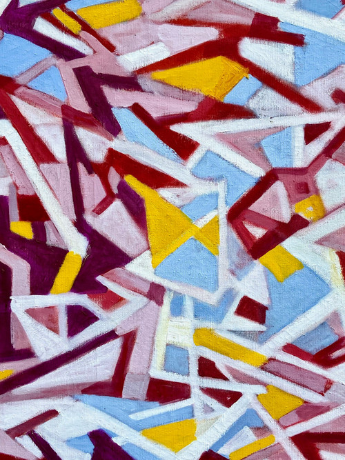 Andrée Simon (1896-1981), Abstract Composition, Oil on Canvas from 1978.