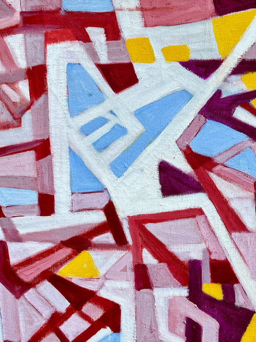 Andrée Simon (1896-1981), Abstract Composition, Oil on Canvas from 1978.