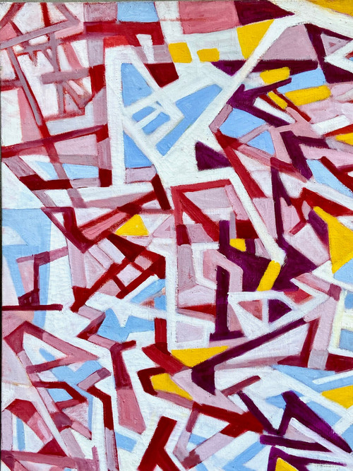 Andrée Simon (1896-1981), Abstract Composition, Oil on Canvas from 1978.