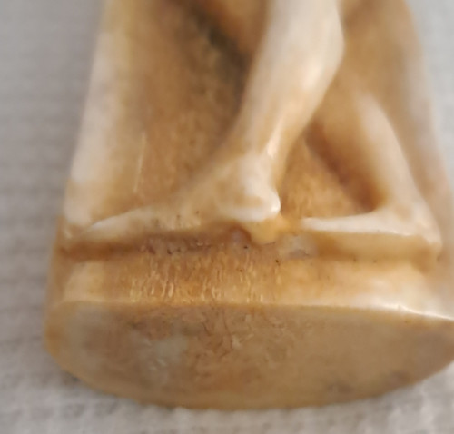 Erotic bovine bone carved cane knob