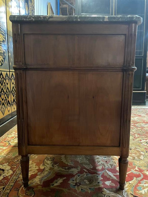 Louis XVI period chest of drawers in walnut and cherry wood Restored