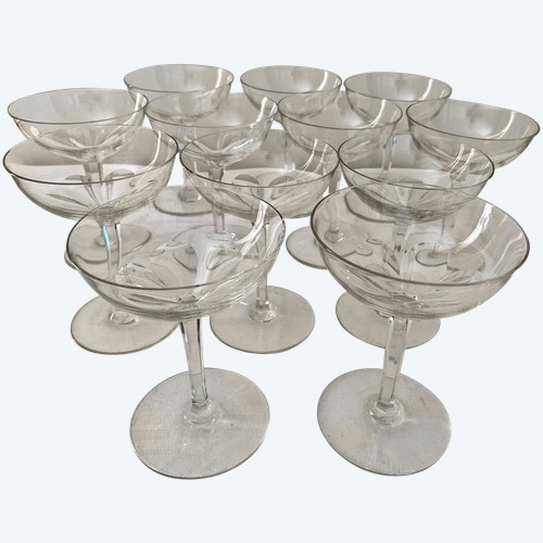 12 Baccarat Champagne glasses Genova model