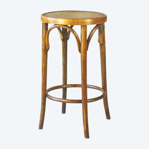 Tabouret haut, bois courbé bistrot 1950 Horgen Glarus-Suisse- no Thonet