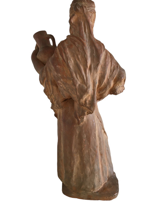 Terracotta sculpture, Orientalist Woman, by Léon Fouquet