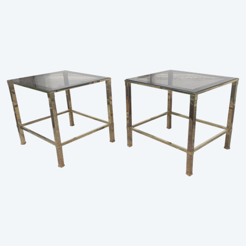 Pair of Bouts De Canapé bedside tables design style.maison Jansen