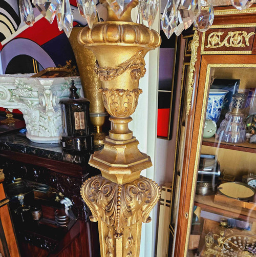 Grande Torchère St Louis XIV à 6 Lumières Ht 213 Cm