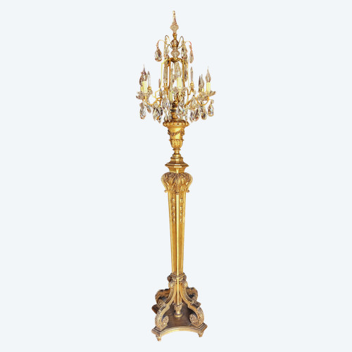 Grande Torchère St Louis XIV à 6 Lumières Ht 213 Cm