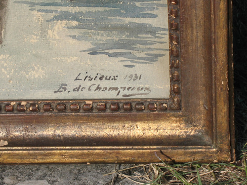 Lisieux Vue de la Touques watercolor by Bertrand de Champeaux signed and dated 1931