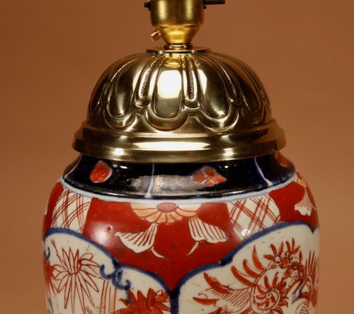  Tischlampe aus japanischem Porzellan Imari Circa 1900