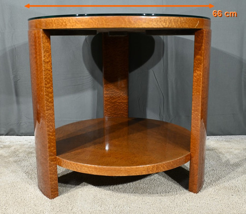 Table Guéridon en Loupe d’Amboine, Art Déco – 1930