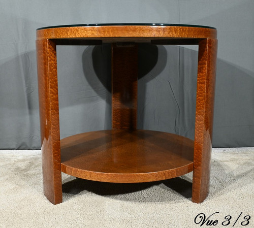 Table Guéridon en Loupe d’Amboine, Art Déco – 1930