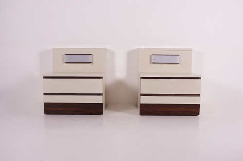 Pair of luminous secret bedside tables.