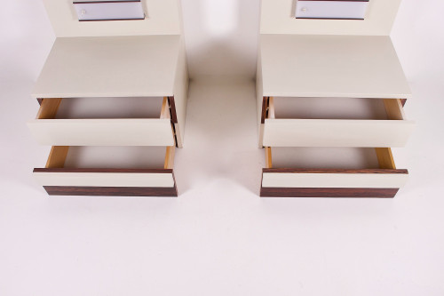 Pair of luminous secret bedside tables.