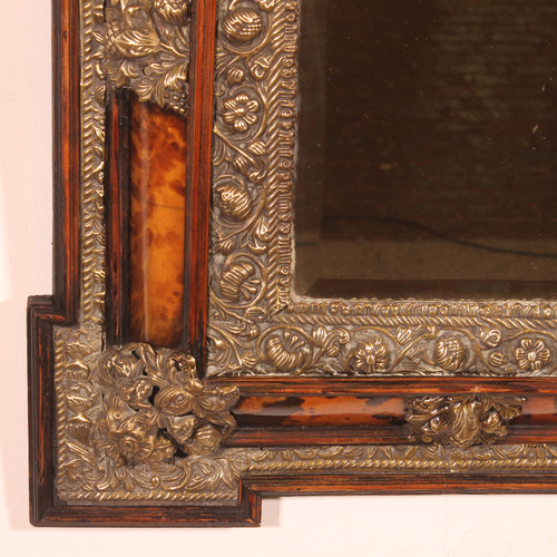 Copper And Tortoise Shell Mirror - 19th Century