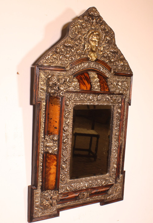 Copper And Tortoise Shell Mirror - 19th Century