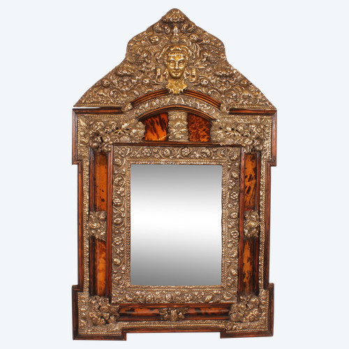 Copper And Tortoise Shell Mirror - 19th Century