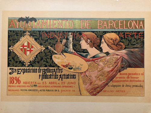 Meister des Plakats Tafel 64 Exposition de Bella Artes Barcelona 1896 von A. de Riquer