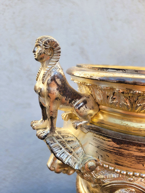 Antique Bronze Set, Pendulum And Urns, 19th Century