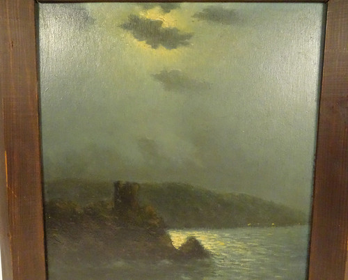 HSP Clair-obscur Vincent Ambrosini Paysage Nocturne Bord Mer Corse 20th century