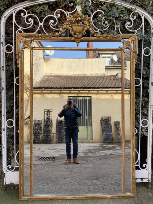 XIXth Century Chateau Mirror, Louis XVI Style, A Parecloses