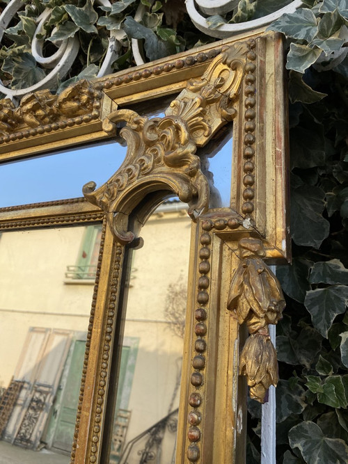 XIXth Century Chateau Mirror, Louis XVI Style, A Parecloses