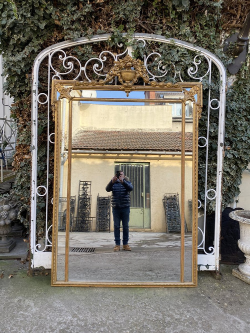 XIXth Century Chateau Mirror, Louis XVI Style, A Parecloses