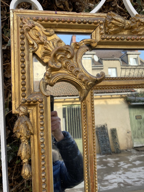 XIXth Century Chateau Mirror, Louis XVI Style, A Parecloses