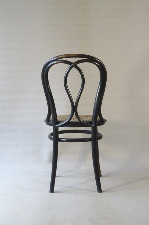 Chaise bistrot Thonet N°29/14, 1882 cannage ancien.Noir Empire