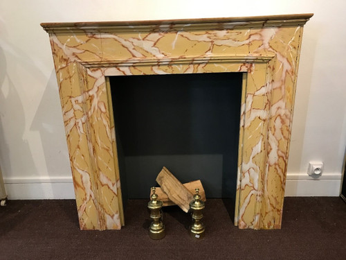 19th century decorative wooden fireplace