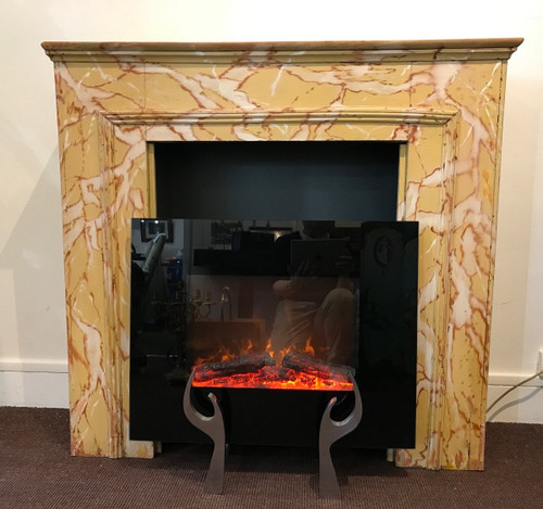 19th century decorative wooden fireplace