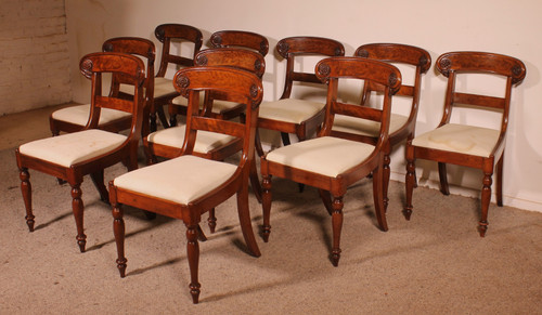 Set Of 10 Early 19 Century Mahogany Chairs