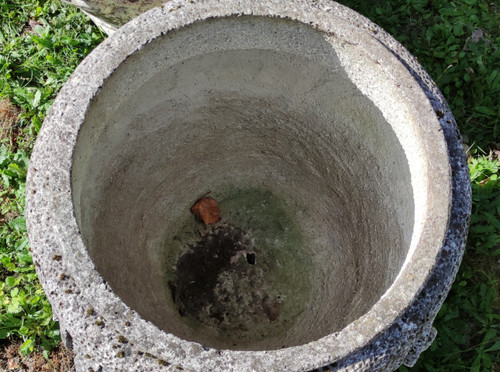 Pair of huge antique Medici cache pots in reconstituted stone