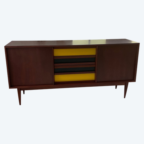 Skandinavisches modernistisches Sideboard aus Teakholz mit 4 Schubladen