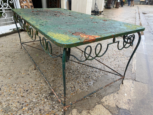 Console / Table De Présentation En Fer Forgé 1940 Attributed to René Drouet (1899-1993)