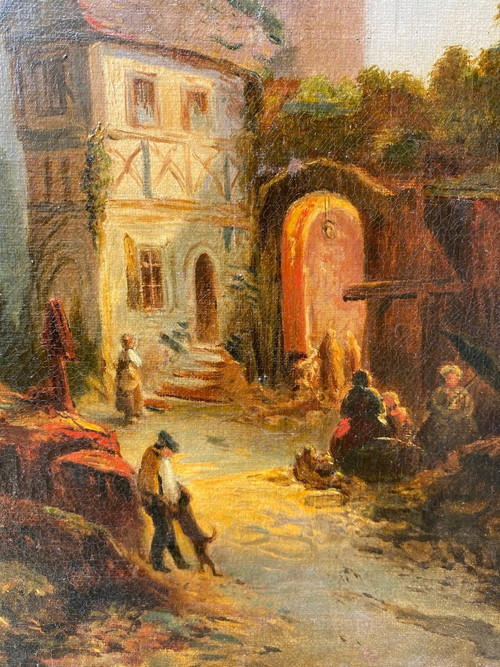 Street Scene Early 19th century Attributed to Jacques Francois Carabain (1834-1933)