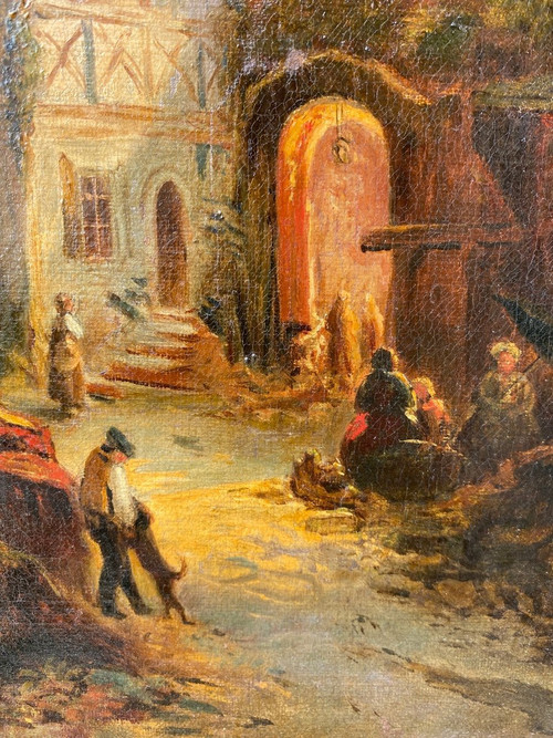 Street Scene Early 19th century Attributed to Jacques Francois Carabain (1834-1933)