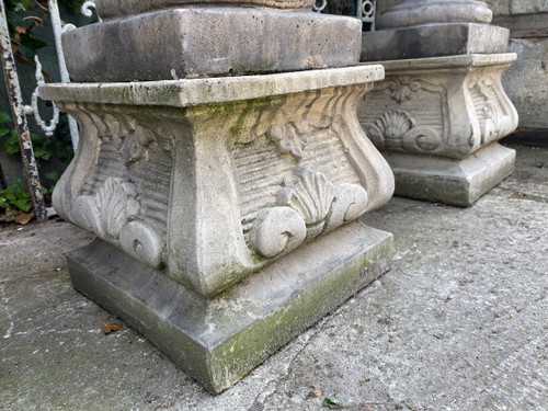 4 Reconstituted Stone Garden Statues / Musician Angels