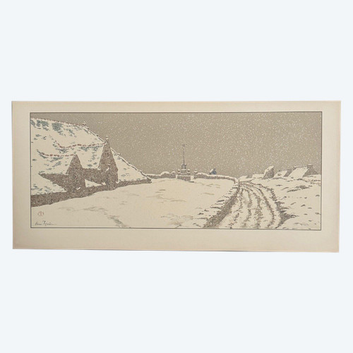 Lithographie par Henri Rivière La Neige