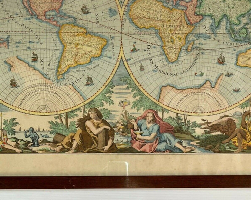 Mappe Monde ELWE 1792 Description du Globe Terrestre & Aquatique Amsterdam