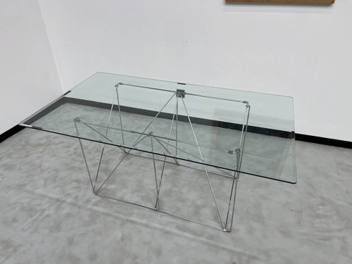 Dining table with folding base by Max Sauze Studio, France, 1970s