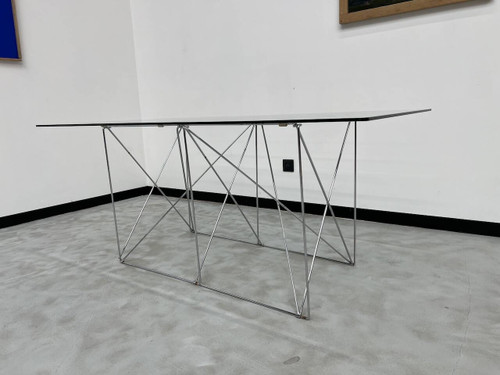 Dining table with folding base by Max Sauze Studio, France, 1970s