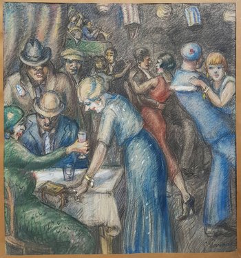 Georges POMERAT - Cabaret scene in Marseille in the 1920s