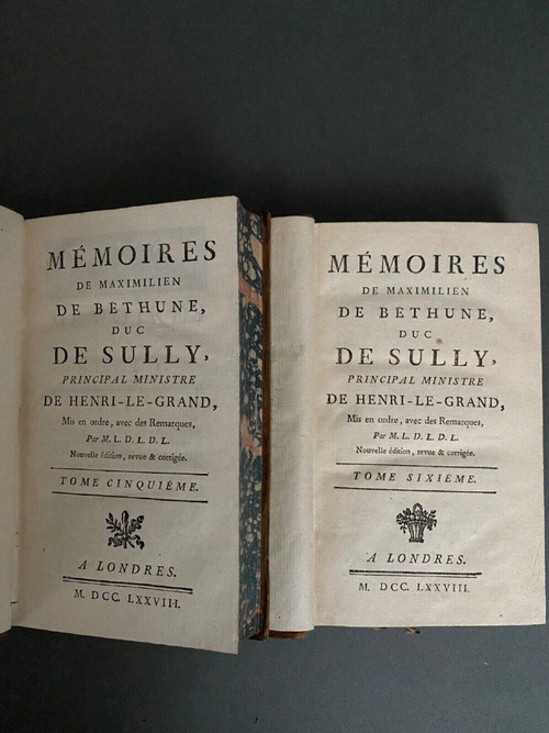 8 volumes Mémoires de Maximilien de Béthune Duc de Sully 1778