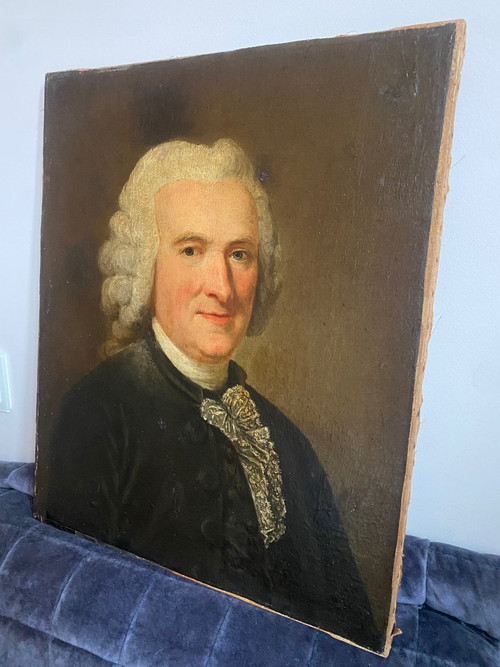 Portrait D'homme 18ème , Oil On Canvas, Antique Painting...